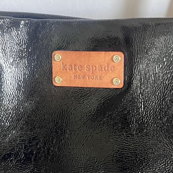 Kate Spade Tote Bag Womens Large Patent Leather Polka Dot Interior Shoulder - Picture 6 of 12